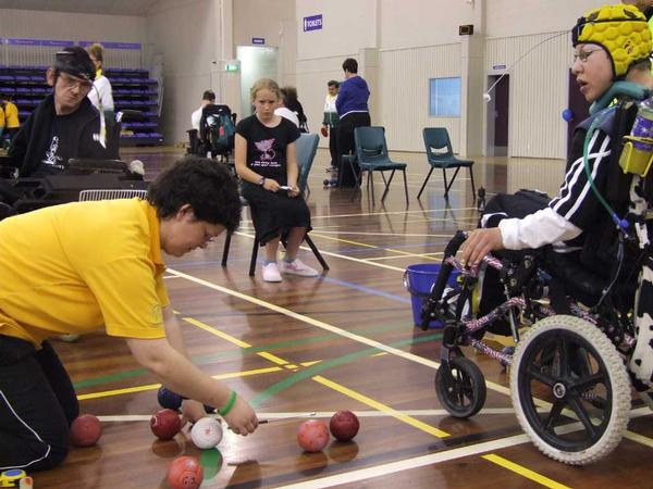 playing boccia